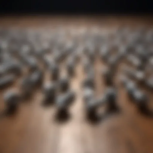 A variety of bolts displayed on a wooden surface