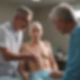 An elderly patient discussing options with a surgeon before hip surgery