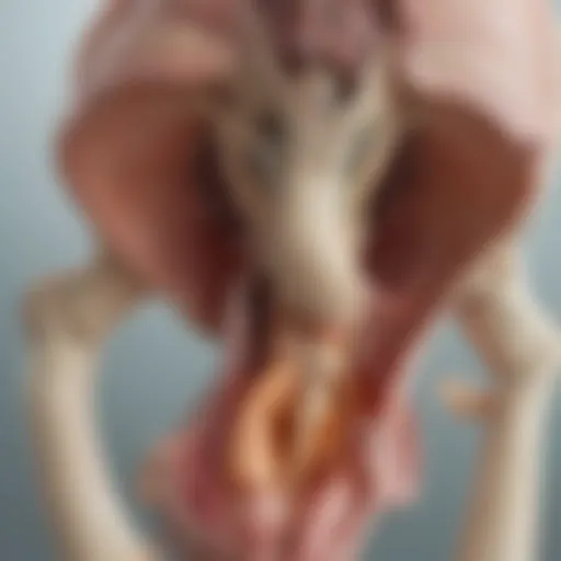 Illustration depicting the anatomy of the hip joint in congenital dislocation