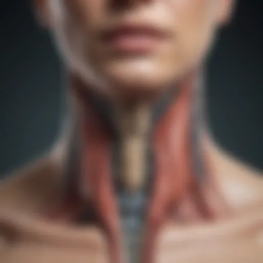 Illustration depicting the thyroid gland and its dysfunction