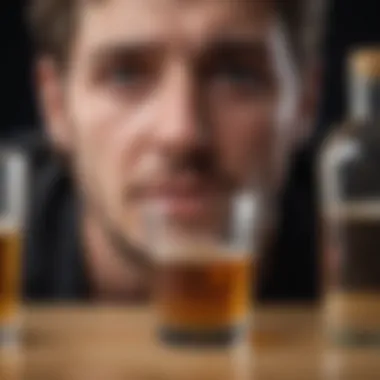 Emotional Challenges in Alcoholism A visual metaphor for the emotional struggles faced by individuals with alcoholism.