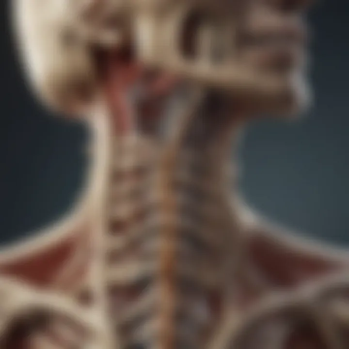 Detailed illustration of the cervical spine anatomy