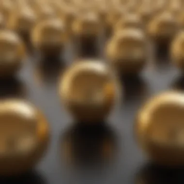 Visualization of gold nanoparticles exhibiting size variations.