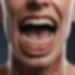 Diagram showing the anatomical location of oral and throat ulcers