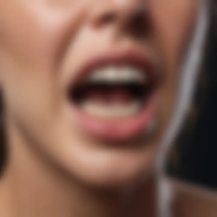 Chart illustrating common symptoms associated with oral and throat ulcers