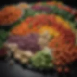Colorful assortment of vegetables and legumes