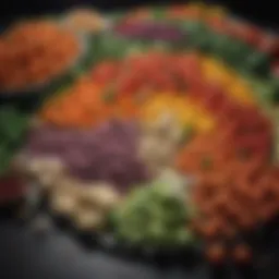 Colorful assortment of vegetables and legumes