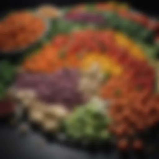 Colorful assortment of vegetables and legumes