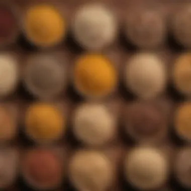 Gluten-Free Grains Selection A vibrant assortment of gluten-free grains on a wooden table